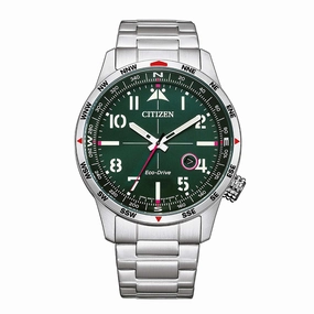 Citizen Men's Watch - Eco-Drive Green Dial Stainless Steel Bracelet | BM7551-84X