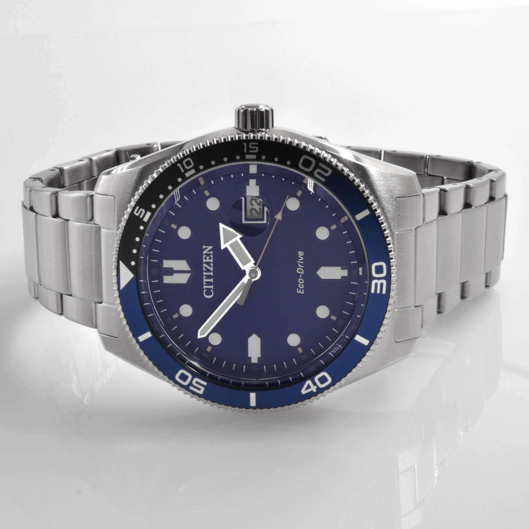 Citizen Men's Watch - Eco-Drive Power Reserve Blue Dial Silver Bracelet | AW1761-89L