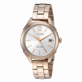 Citizen Women's Bracelet Watch - LTR Silver Dial Rose Gold Steel | FE6143-56A