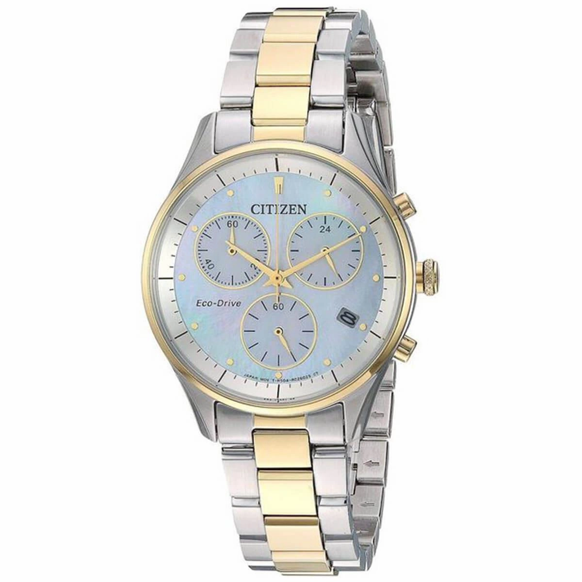 Citizen Women's Chronograph Watch - Chandler MOP Dial Steel Bracelet | FB1444-56D