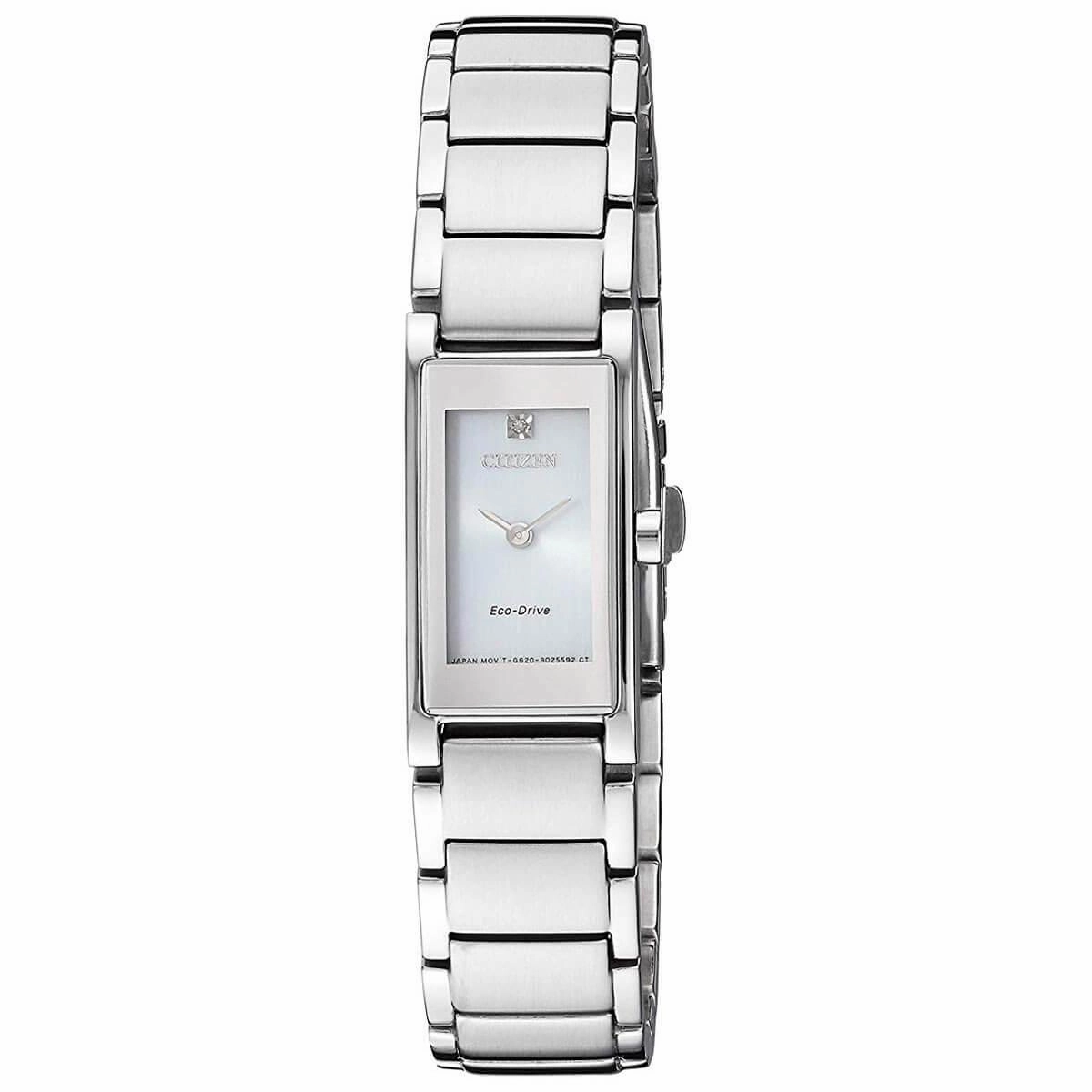 Citizen Women's Diamond Watch - Axiom Silver Tone Dial Bracelet | EG7050-54A