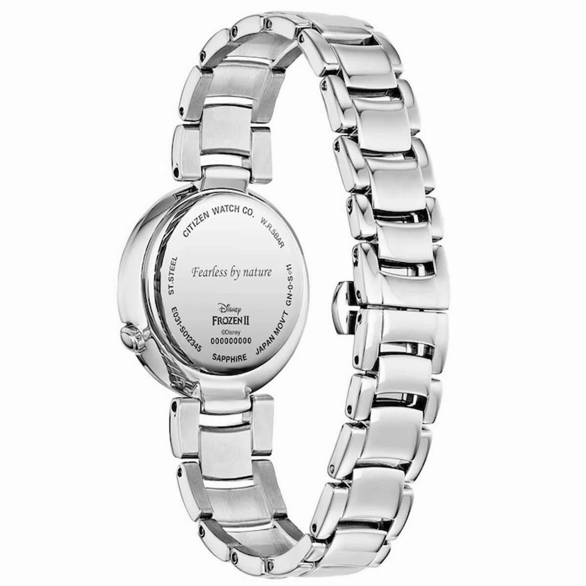 Citizen Women's Diamond Watch - Disney Blue MOP Dial Silver Tone Bracelet | EM0580-58N