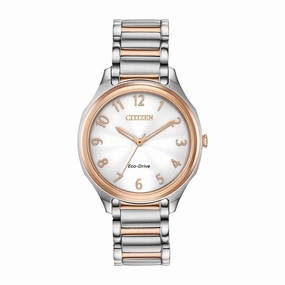 Citizen Women's Eco-Drive Watch - LTR White Dial Two Tone Steel Bracelet | EM0756-53A