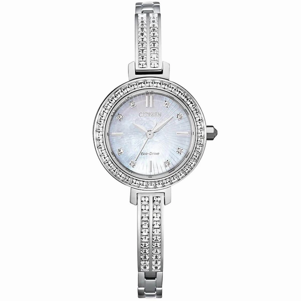 Citizen Women's Eco Drive Watch - Silhouette Crystal Silver Bracelet | EM0860-51D