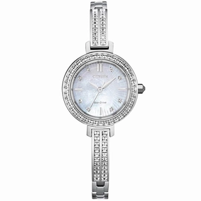 Citizen Women's Eco Drive Watch - Silhouette Crystal Silver Bracelet | EM0860-51D
