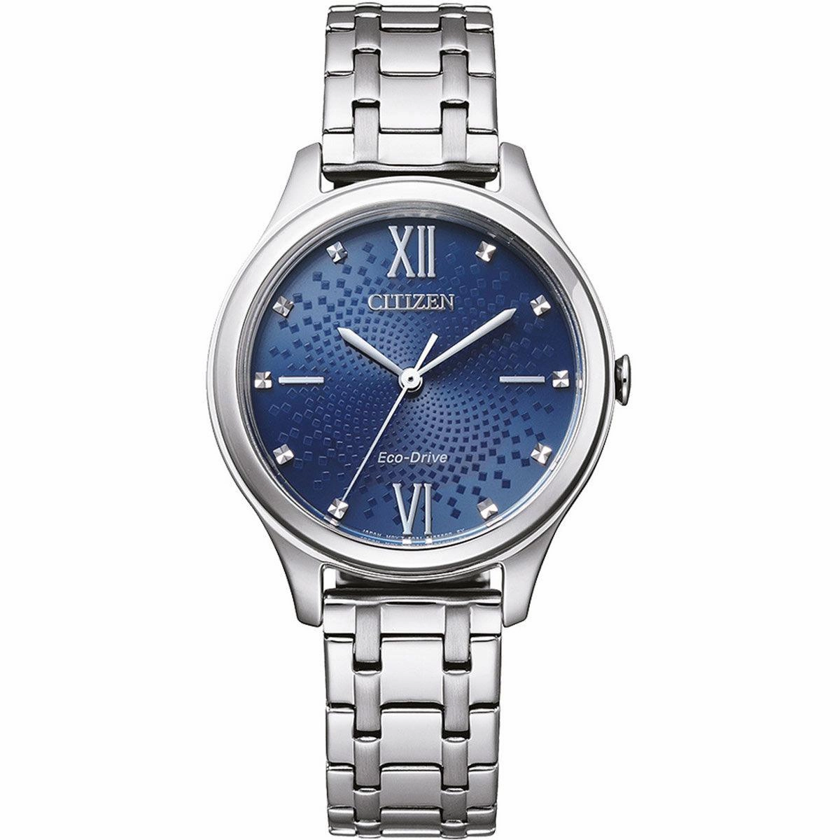 Citizen Women's Watch - Power Reserve Blue Dial Silver Steel Bracelet | EM0500-73L