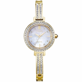 Citizen Women's Watch - Silhouette Crystal Yellow Gold Bracelet | EM0862-56D