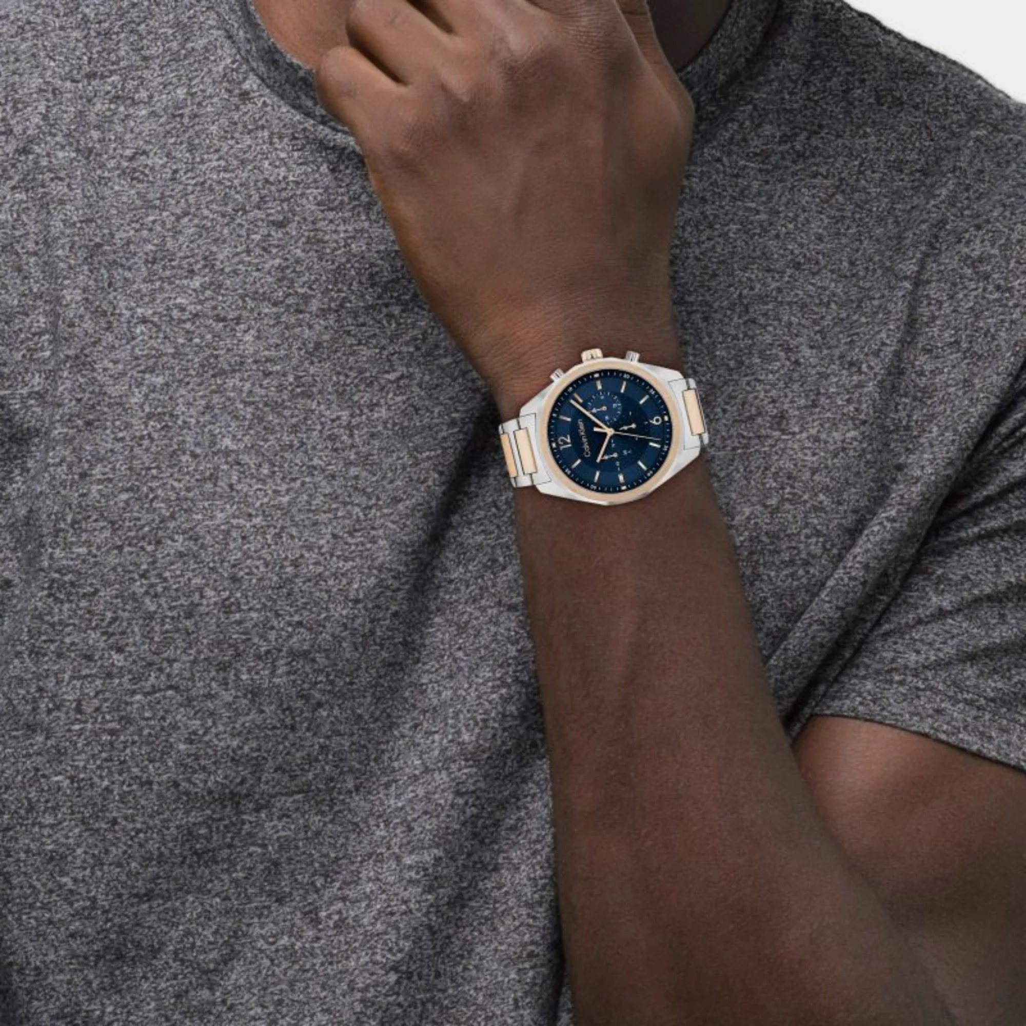 Ck Force Men Blue Chronograph Stainless Steel Watch 25200265