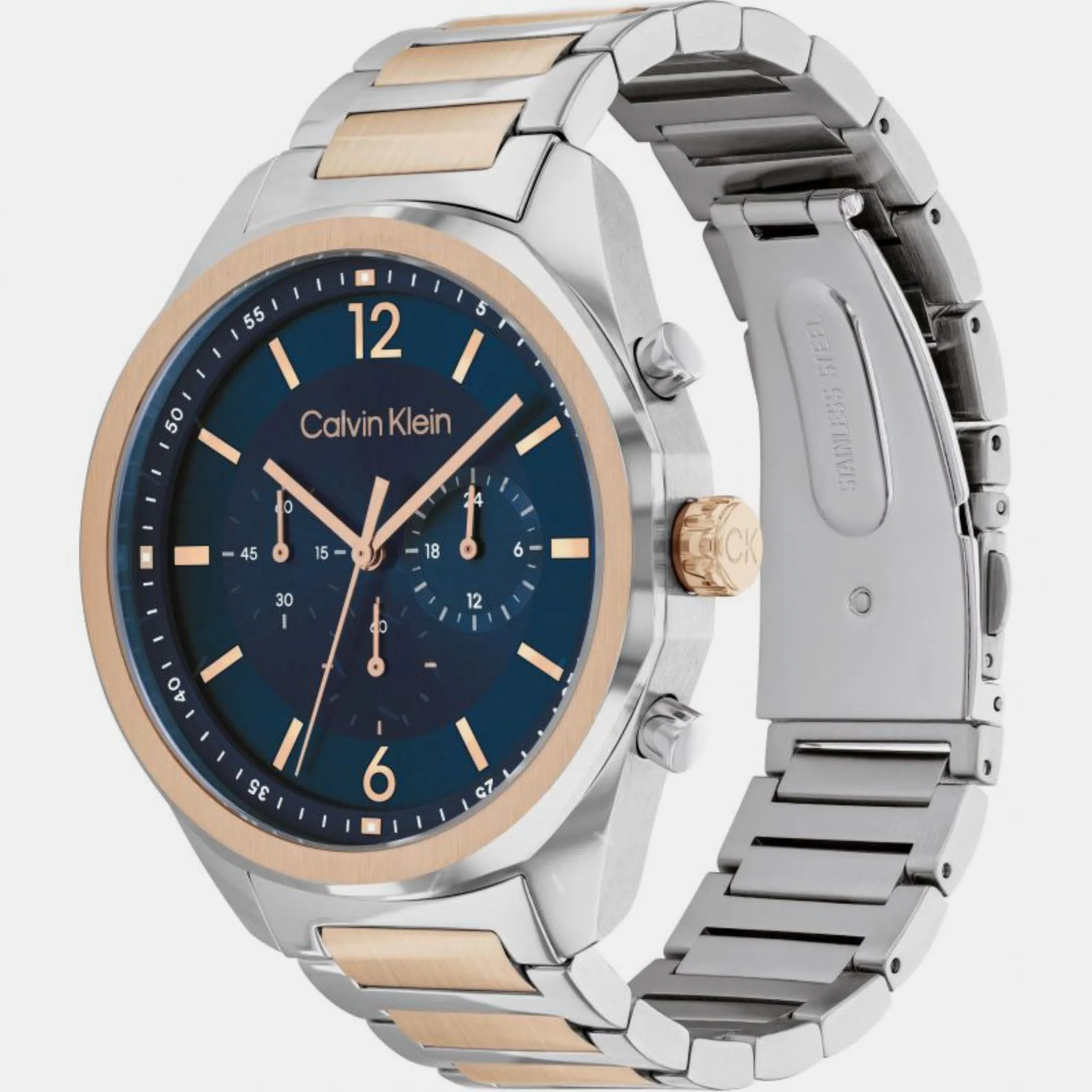 Ck Force Men Blue Chronograph Stainless Steel Watch 25200265