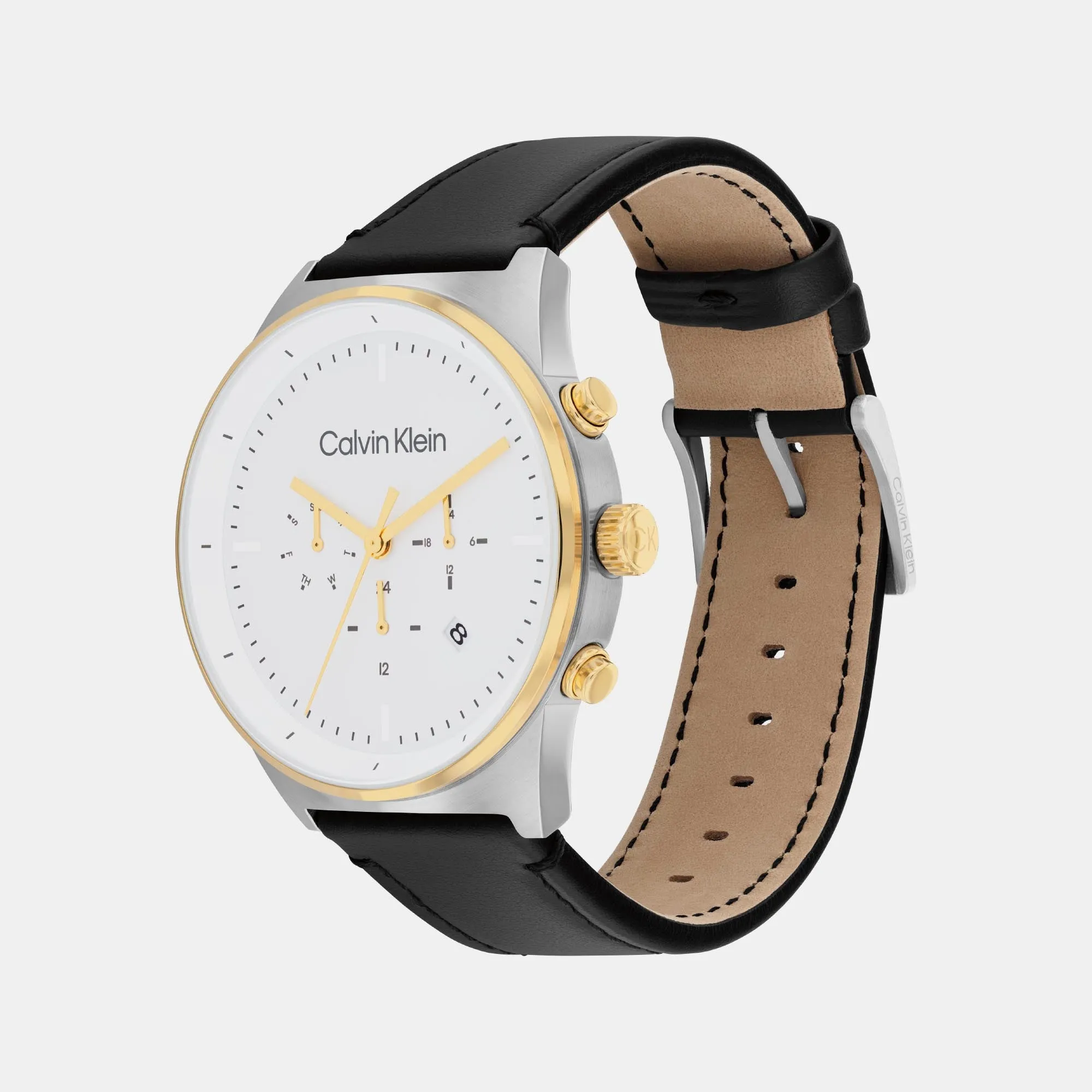 Ck Impressive Men White Analog Leather Watch 25200299