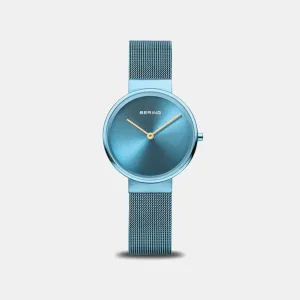 Classic Women Blue Dial Analog Stainless Steel Watch 14531-388