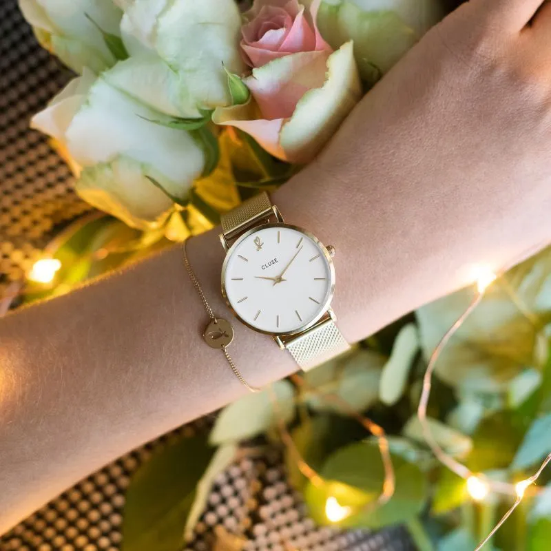 Coffret cadeau CLUSE Montre et Bracelet Minuit Heart Gold Mesh