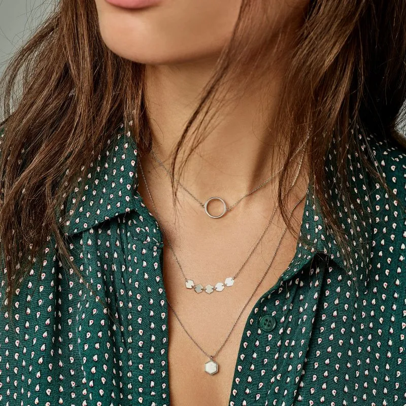 Collier CLUSE Essentielle Silver Hexagons CLJ22001