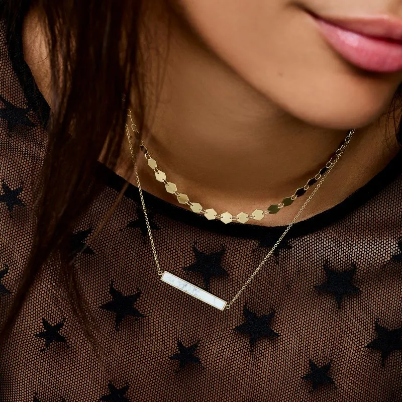 Collier CLUSE Idylle Gold Marble Bar CLJ21009