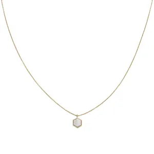Collier CLUSE Idylle Gold Marble Hexagon Pendant CLJ21008