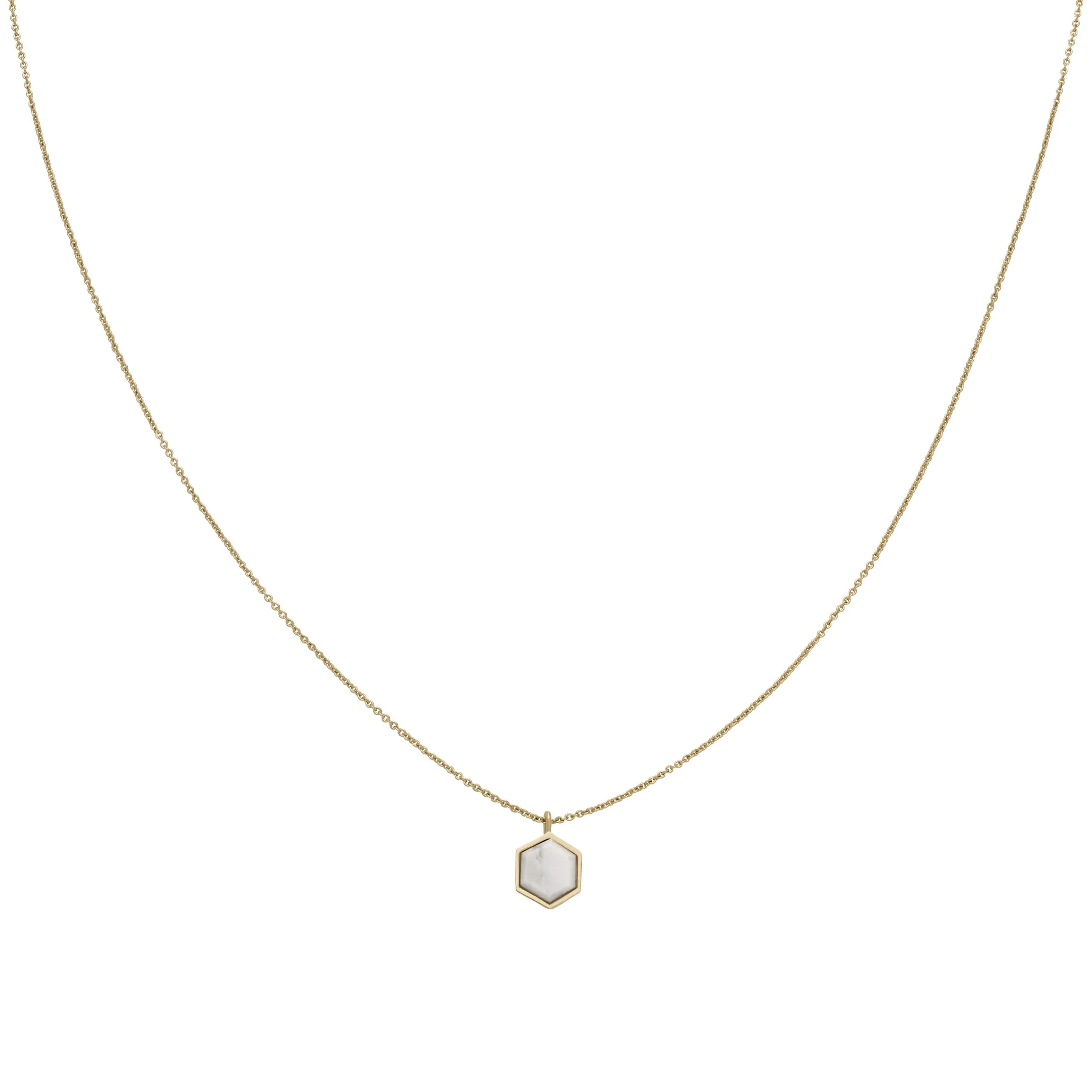Collier CLUSE Idylle Gold Marble Hexagon Pendant CLJ21008