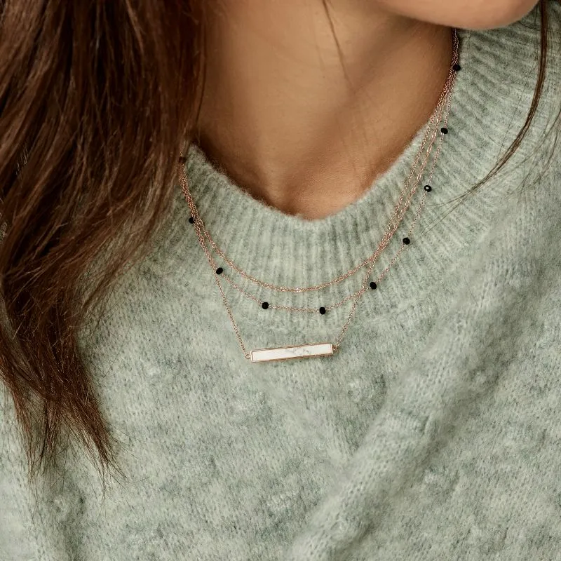 Collier CLUSE Idylle Rose Gold Marble Bar CLJ20009