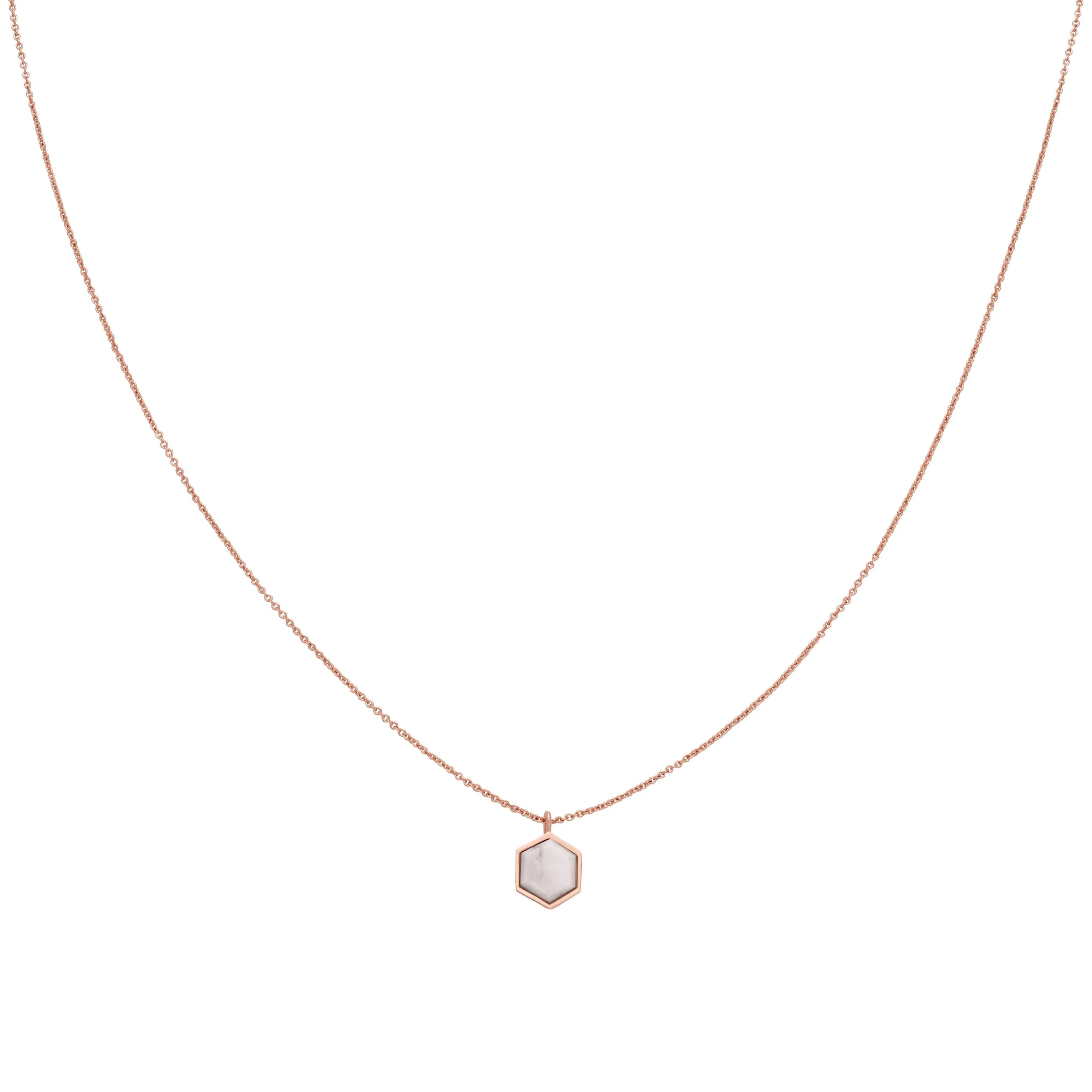 Collier CLUSE Idylle Rose Gold Marble Hexagon Pendant CLJ20008