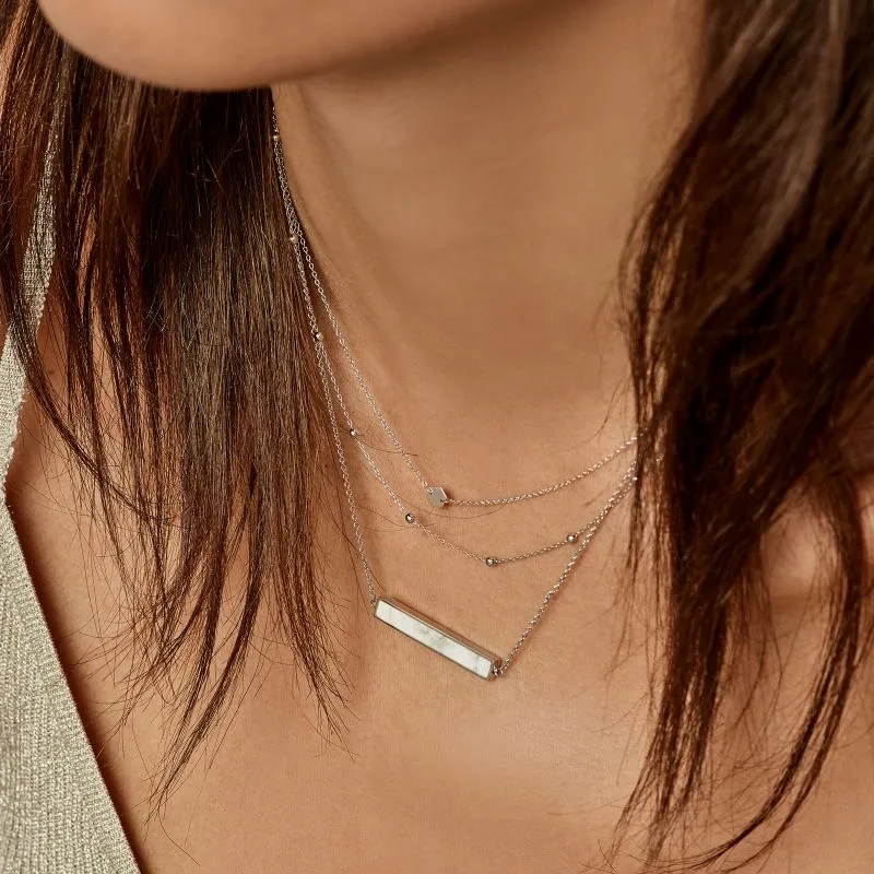 Collier CLUSE Idylle Silver Marble Bar CLJ22009