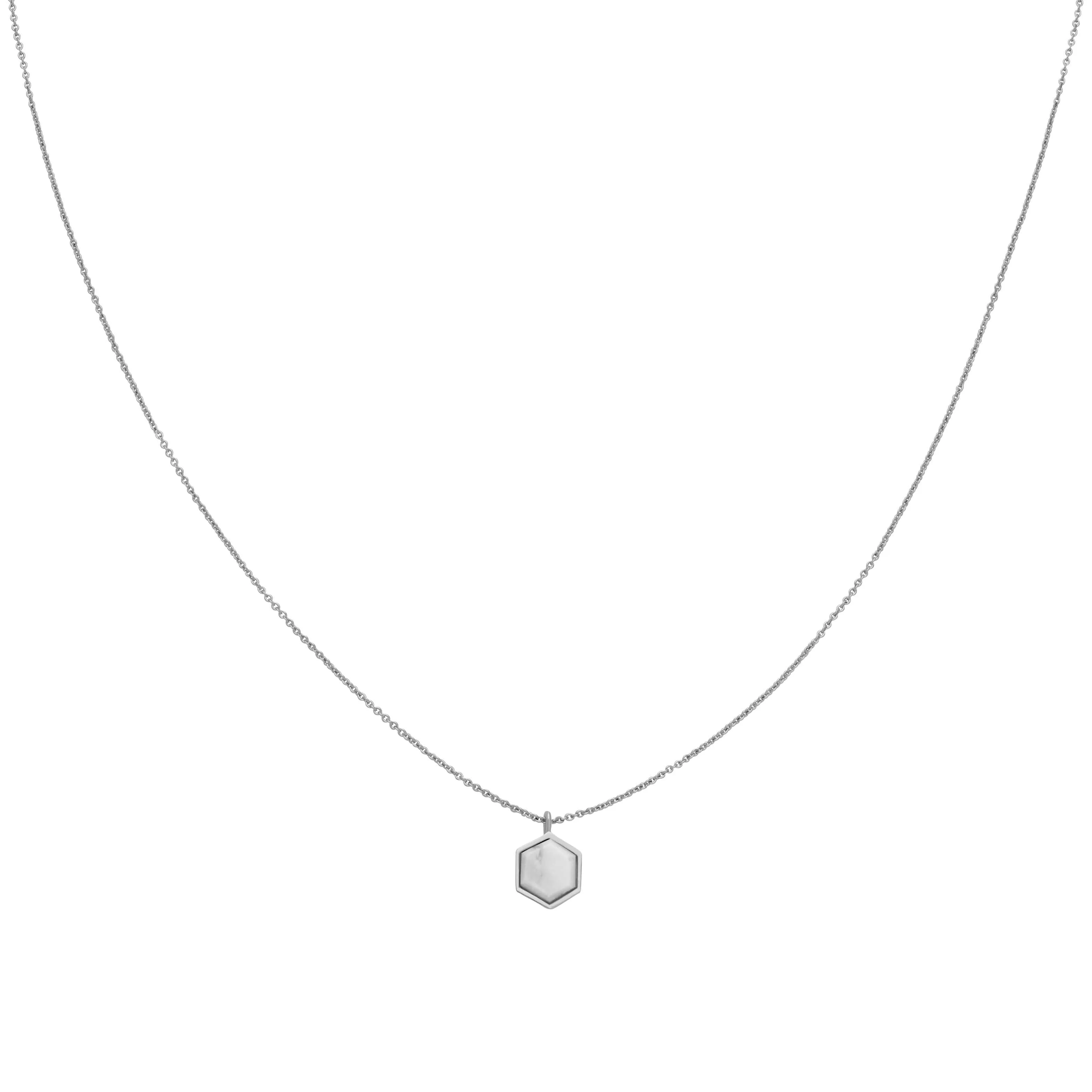 Collier CLUSE Idylle Silver Marble Hexagon Pendant CLJ22008