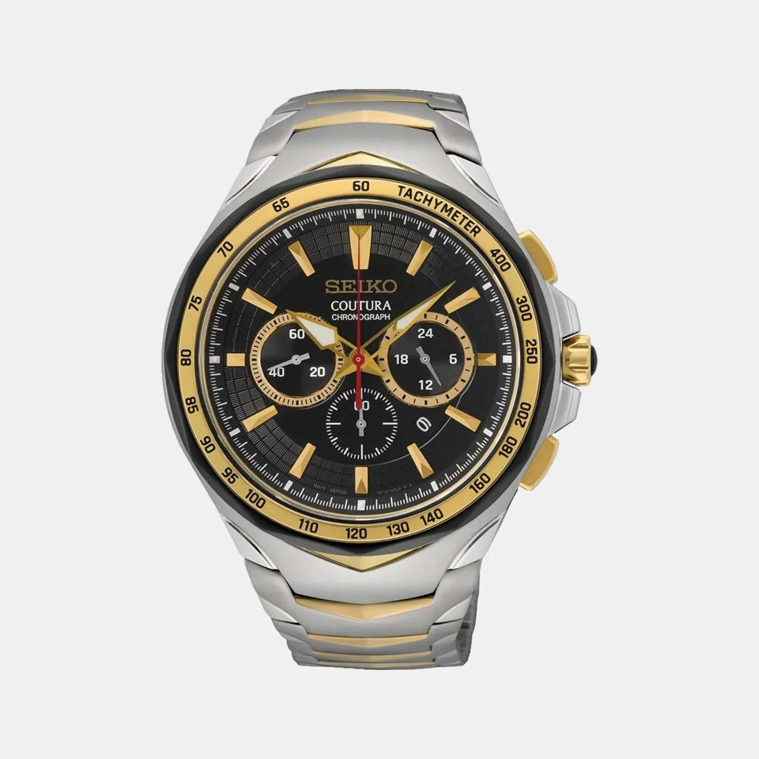 Coutura Men Quartz Black Dial Chronograph Stainless Steel Watch SRWZ26P9