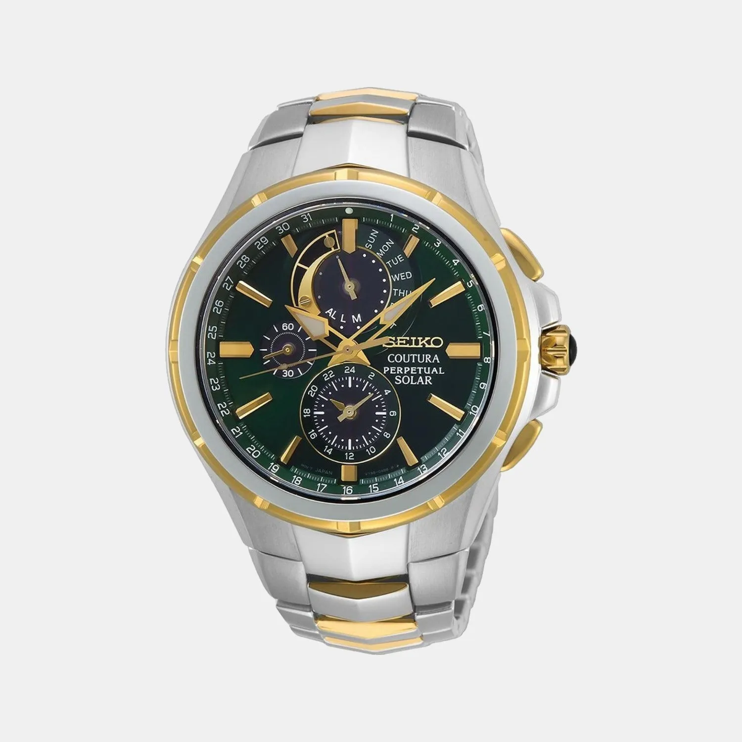 Coutura Men Quartz Green Dial Chronograph Stainless Steel Watch SSC764P1
