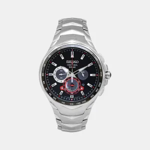 Coutura Men Solar Black Dial Chronograph Stainless Steel Watch SSC743P9