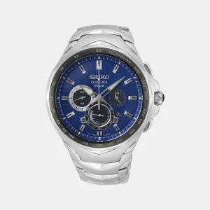 Coutura Men Solar Blue Dial Chronograph Stainless Steel Watch SSC749P1