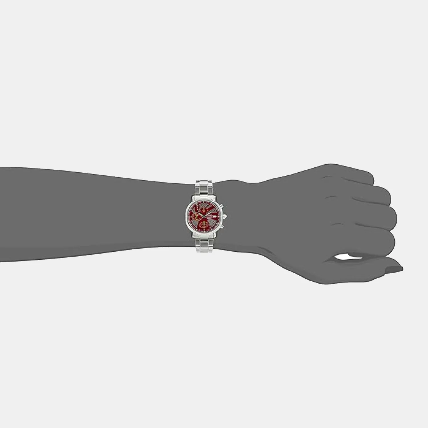 Criteria Women Quartz Red Dial Chronograph Stainless Steel Watch SNDY05P1