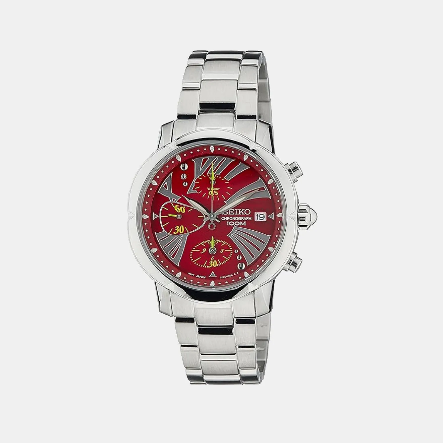 Criteria Women Quartz Red Dial Chronograph Stainless Steel Watch SNDY05P1