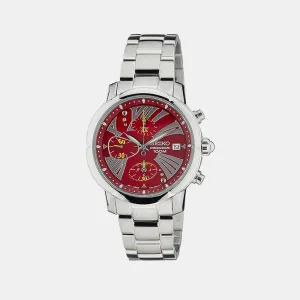 Criteria Women Quartz Red Dial Chronograph Stainless Steel Watch SNDY05P1