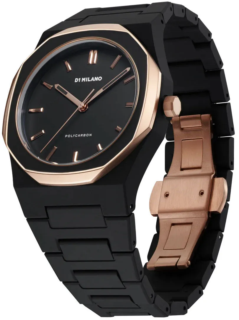 D1 Milano Polycarbon Black Mesh Watch