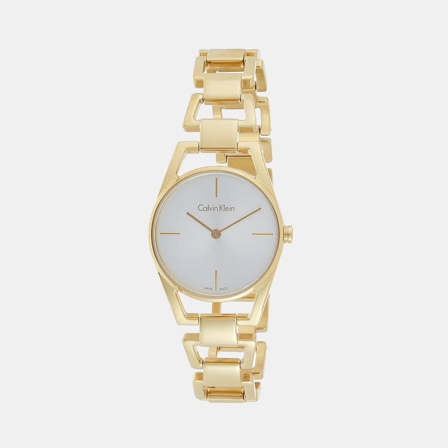 Dainty Women Quartz Gold Dial Analog Stainless Steel Watch K7L23546