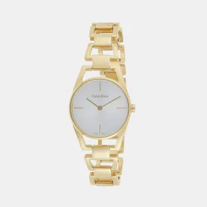 Dainty Women Quartz Gold Dial Analog Stainless Steel Watch K7L23546