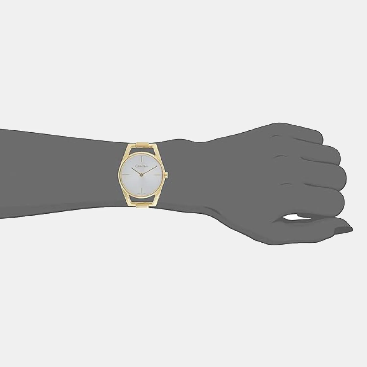 Dainty Women Quartz Gold Dial Analog Stainless Steel Watch K7L23546