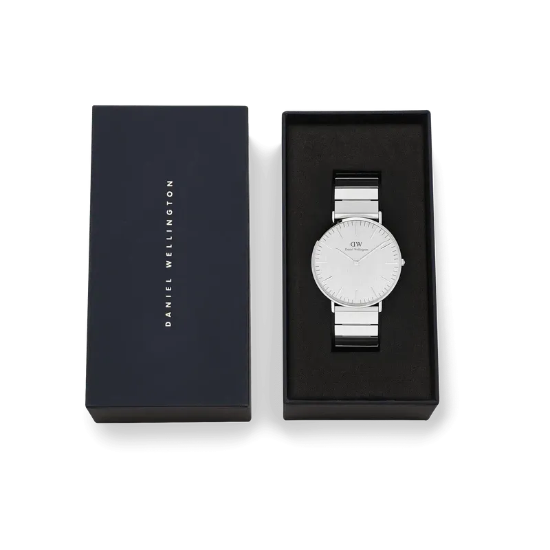 Daniel Wellington Classic Piano Link Silver Unitone Watch 40mm