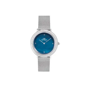 Daniel Wellington Crystalline Bezel Sterling Blue Dial Watch DW00100825