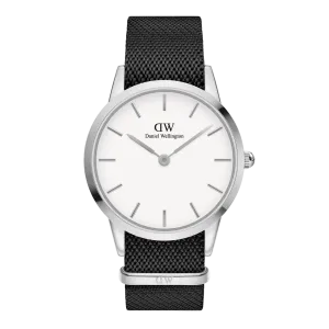 Daniel Wellington Iconic Black NATO White Dial Watch DW00100677
