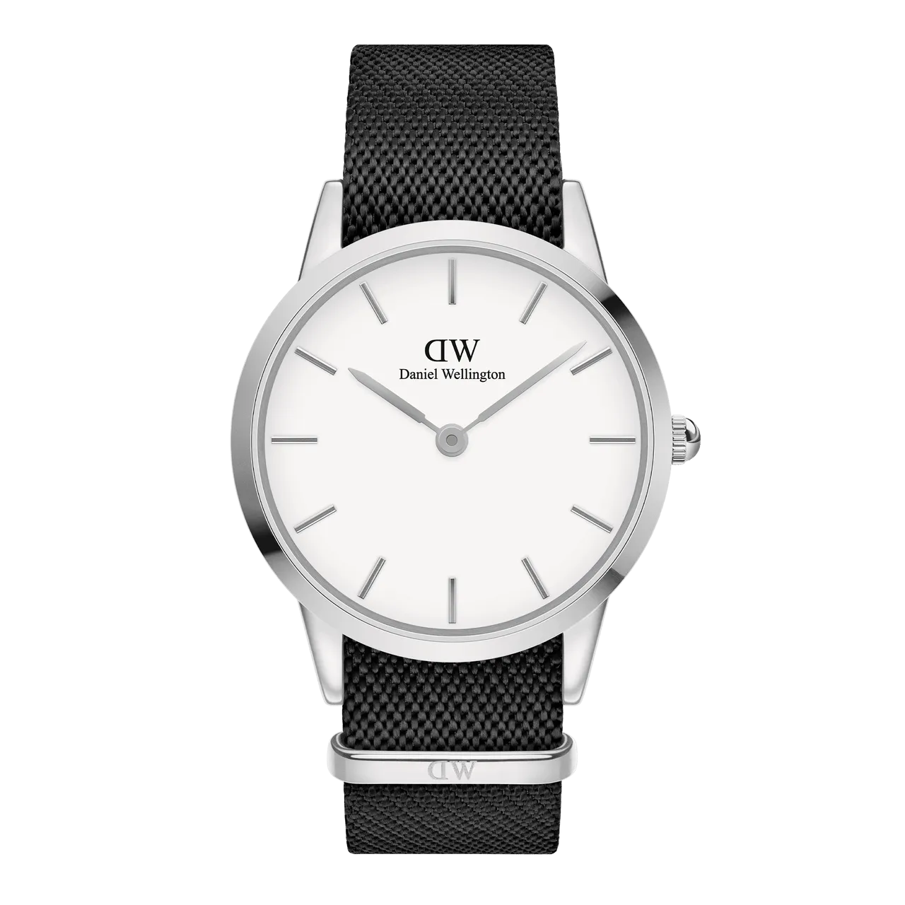 Daniel Wellington Iconic Black NATO White Dial Watch DW00100677