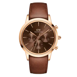 Daniel Wellington Iconic Chronograph 42mm Mawes Amber Sunray Watch DW00100640