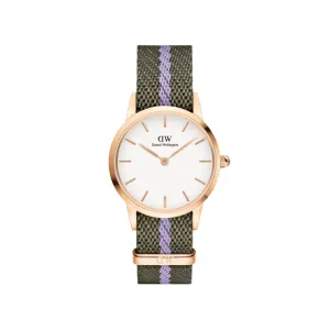 Daniel Wellington Iconic NATO Green/Purple Nylon Strap Watch DW00100680