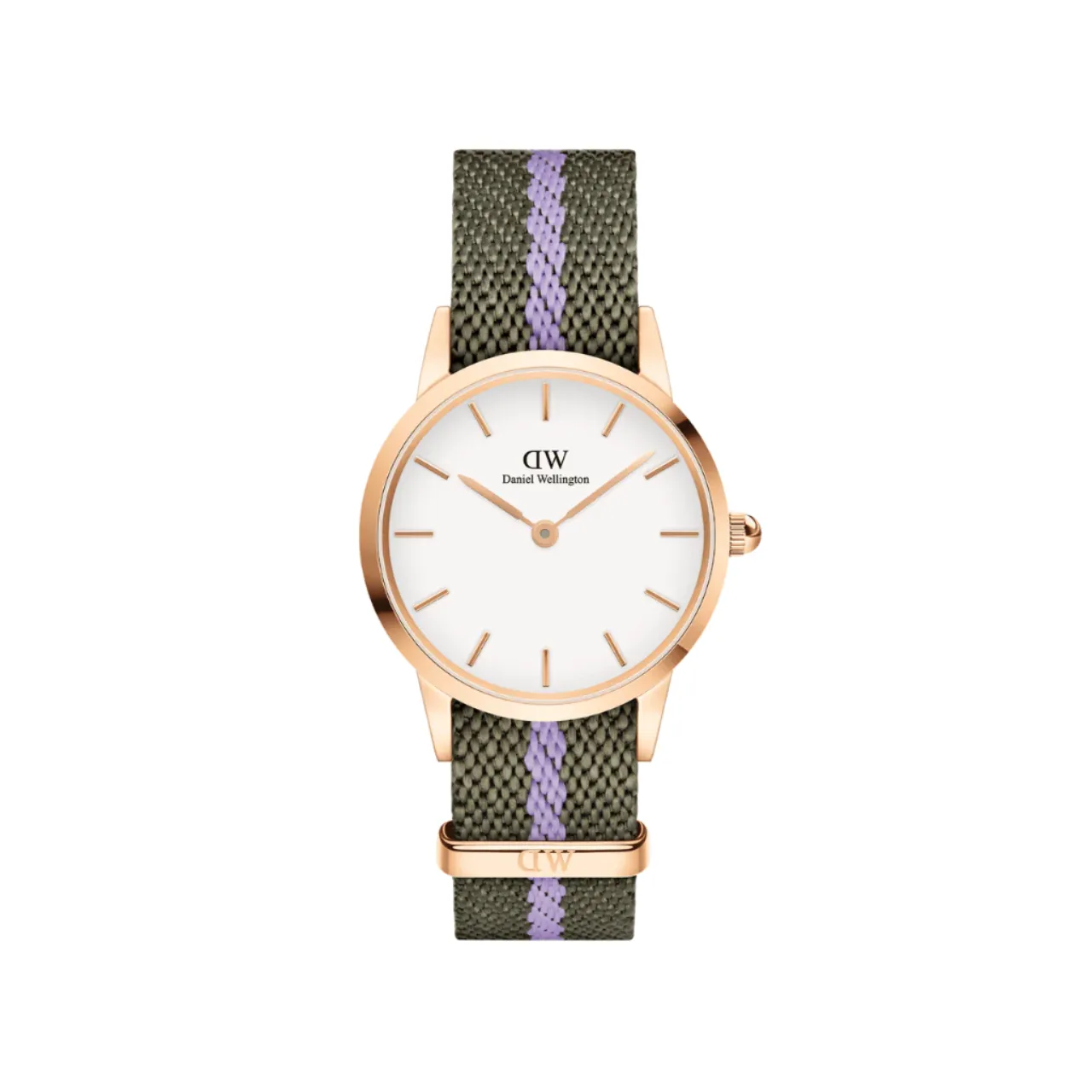 Daniel Wellington Iconic NATO Green/Purple Nylon Strap Watch DW00100680