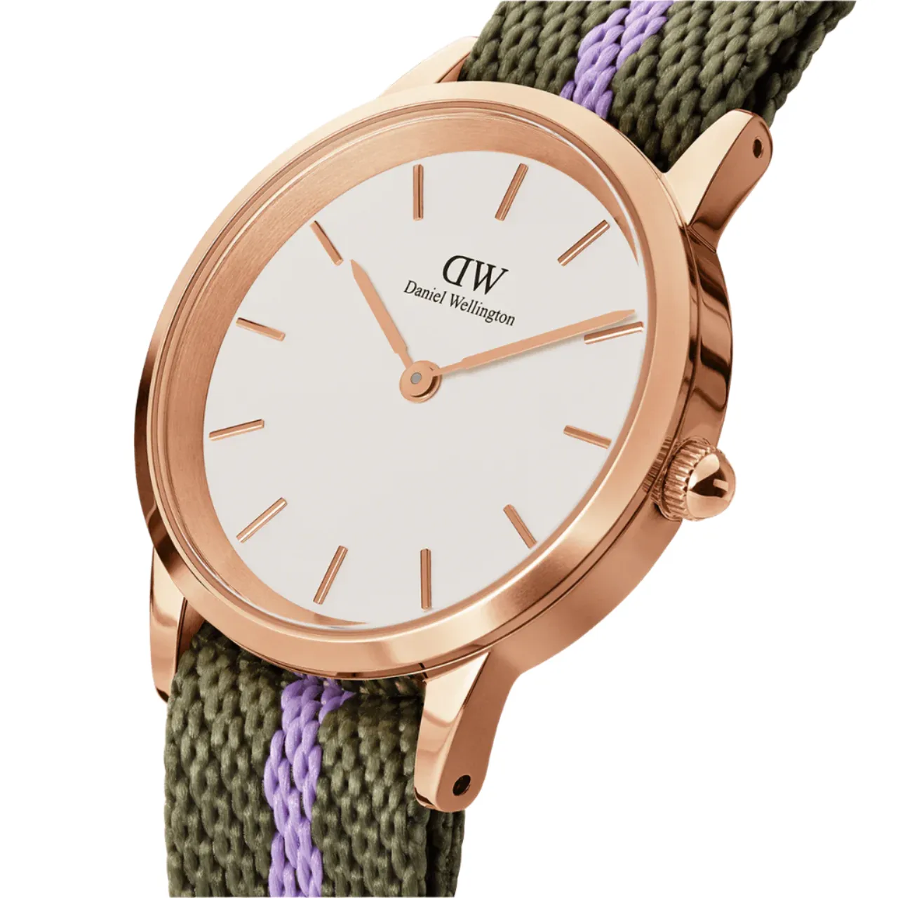 Daniel Wellington Iconic NATO Green/Purple Nylon Strap Watch DW00100680