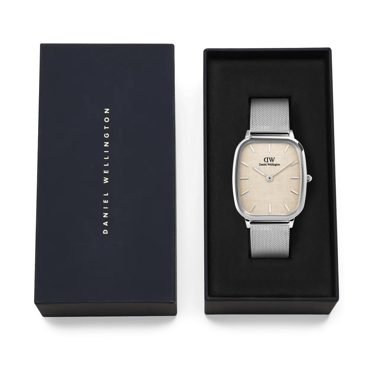 Daniel Wellington Marlon Sterling Vintage Linen Pattern Dial Watch DW00100814