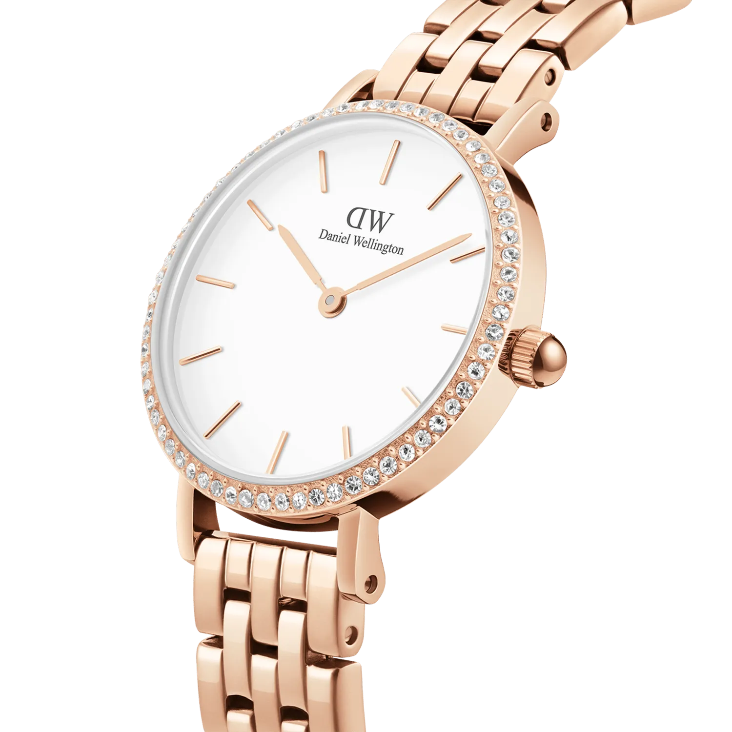 Daniel Wellington Petite 28mm Bezel 5-Link White Watch DW00100666