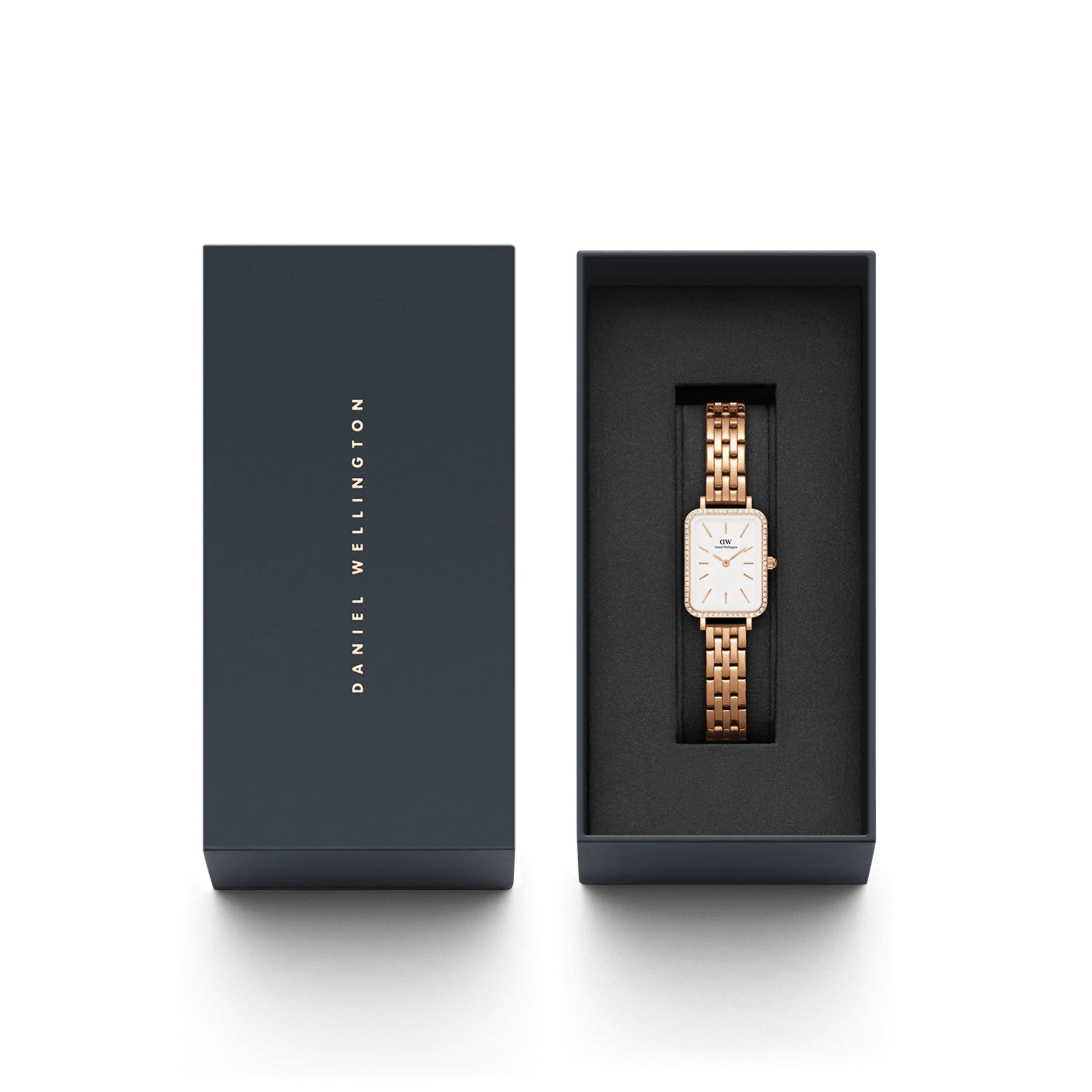 Daniel Wellington Quadro 20X26mm Bezel 5-Link White Dial Watch DW00100672
