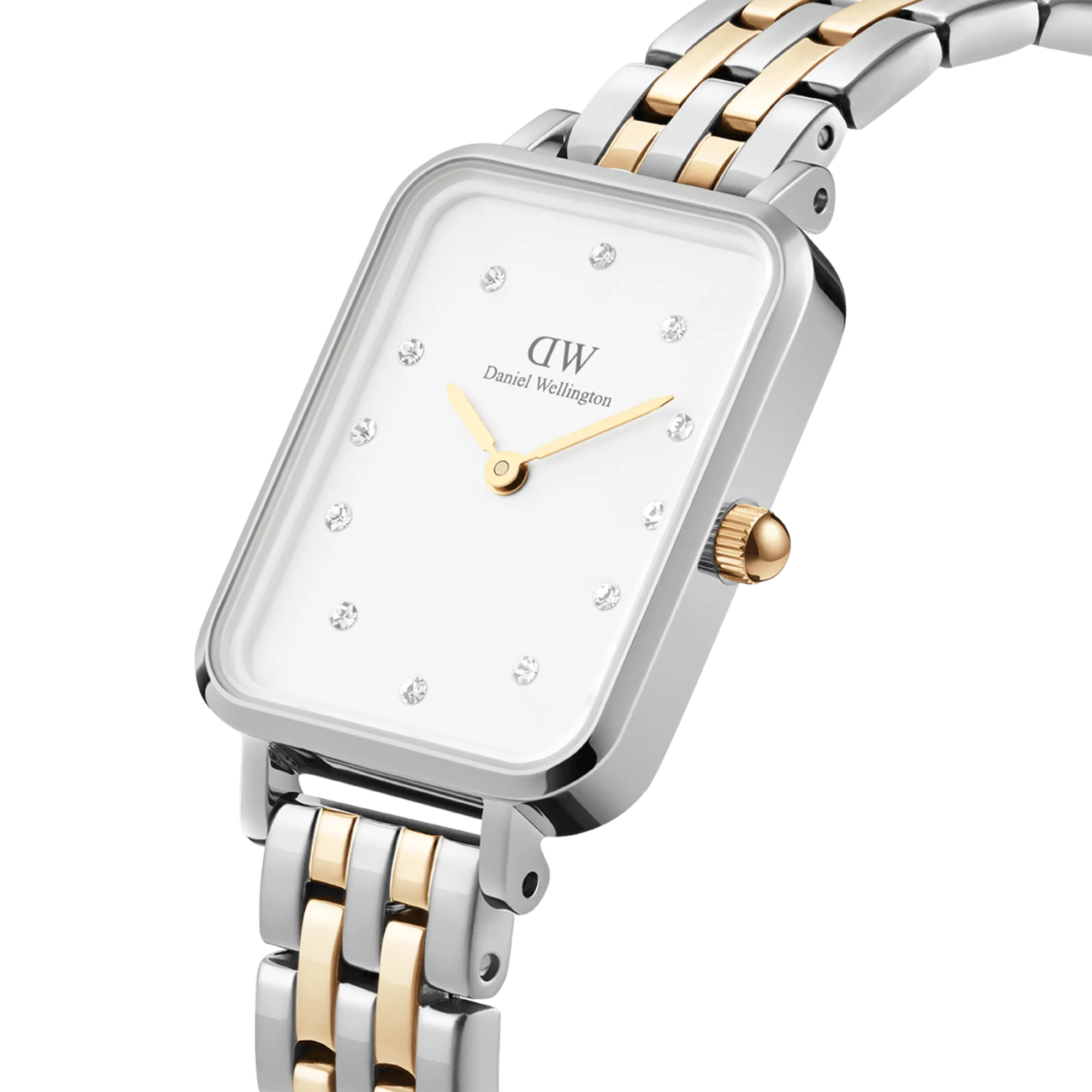 Daniel Wellington Quadro Lumine 20X26mm 5-Link White Watch DW00100625