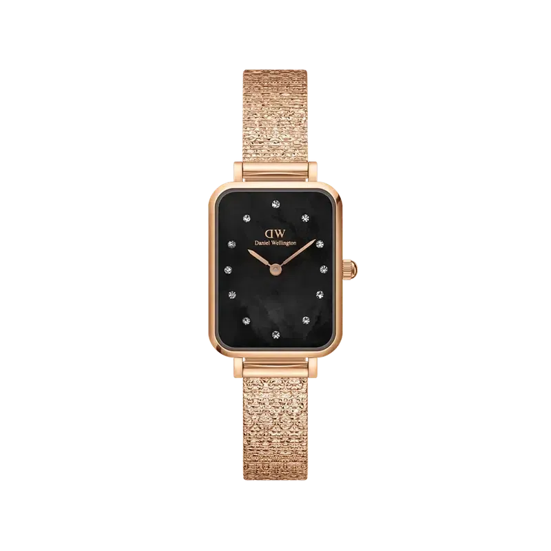 Daniel Wellington Quadro Lumine Pressed Piano Rose Gold Watch 20x26mm