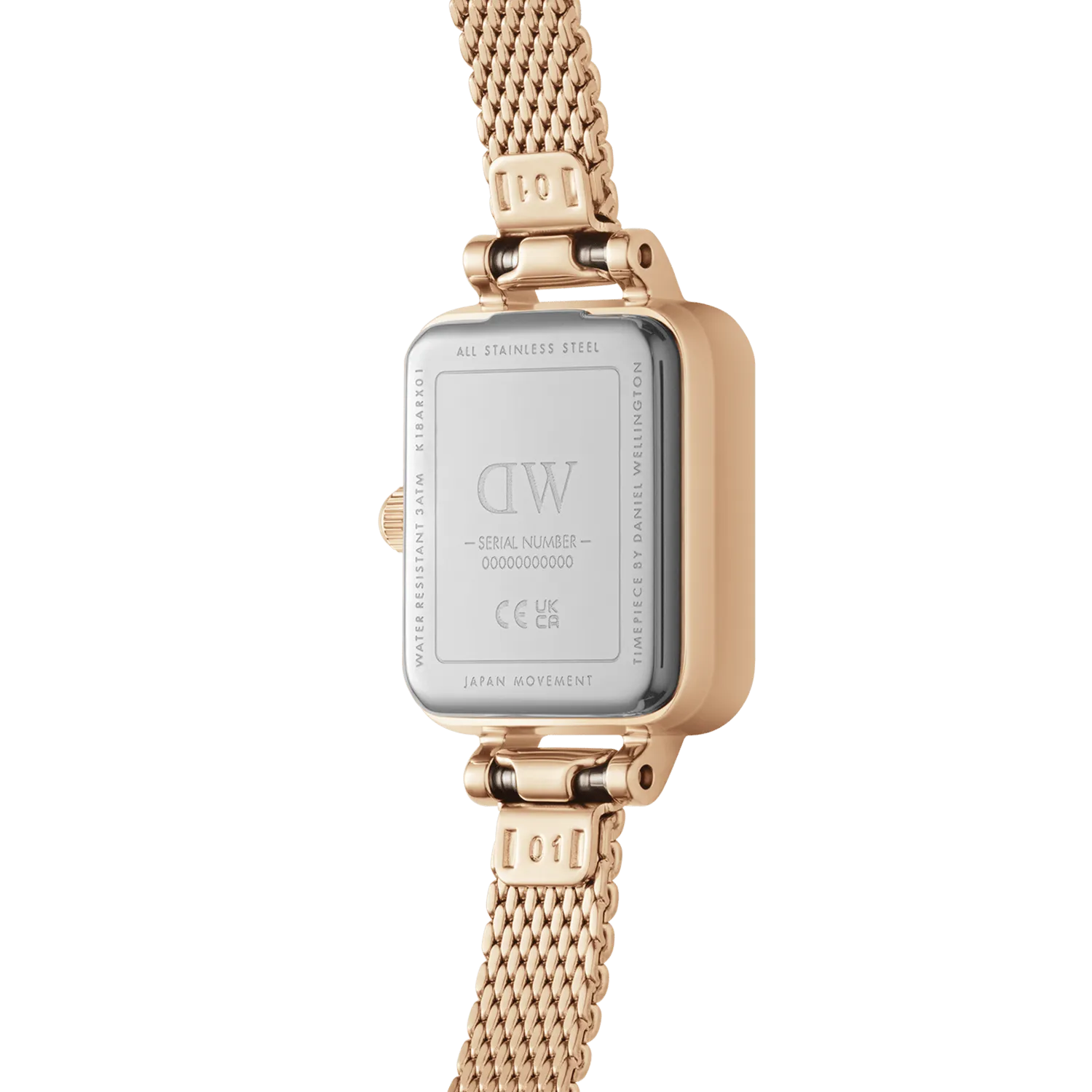 Daniel Wellington Quadro Mini Melrose Rose Gold Onyx Watch DW00100647