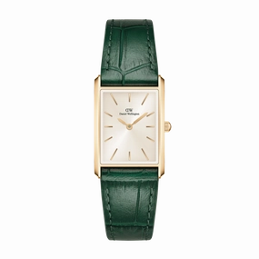 Daniel Wellington Crocodile-Embossed Champagne Gold Elegance Watch DW00100695